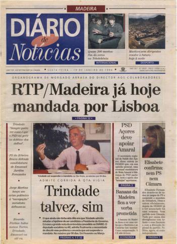 Edição do dia 19 Janeiro 1996 da pubicação Diário de Notícias