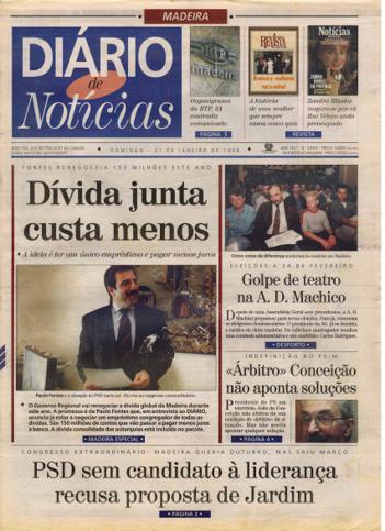 Edição do dia 21 Janeiro 1996 da pubicação Diário de Notícias