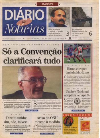 Edição do dia 22 Janeiro 1996 da pubicação Diário de Notícias