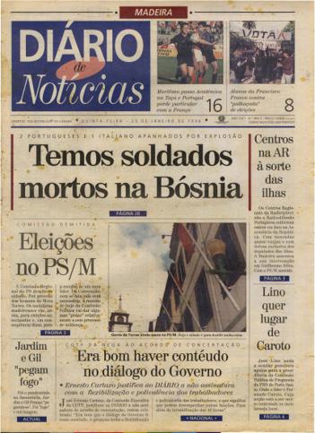 Edição do dia 25 Janeiro 1996 da pubicação Diário de Notícias