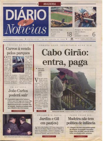 Edição do dia 26 Janeiro 1996 da pubicação Diário de Notícias