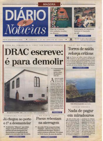 Edição do dia 27 Janeiro 1996 da pubicação Diário de Notícias