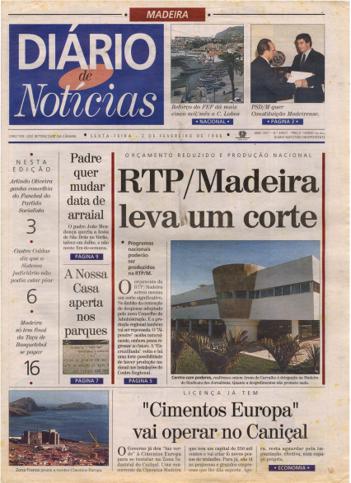 Edição do dia 2 Fevereiro 1996 da pubicação Diário de Notícias