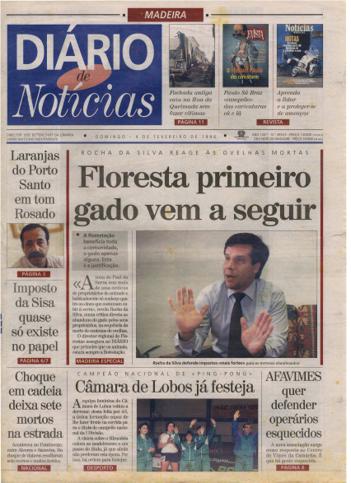 Edição do dia 4 Fevereiro 1996 da pubicação Diário de Notícias