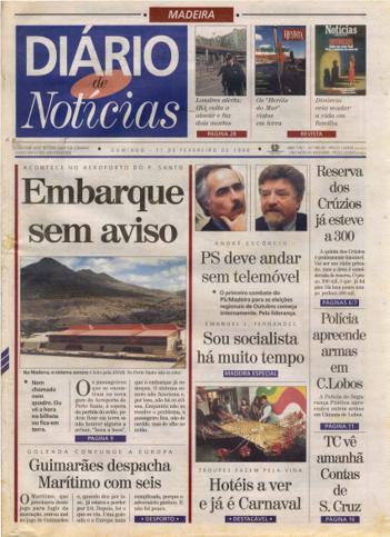 Edição do dia 11 Fevereiro 1996 da pubicação Diário de Notícias