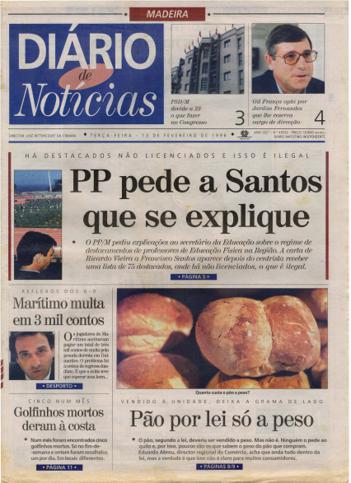 Edição do dia 13 Fevereiro 1996 da pubicação Diário de Notícias