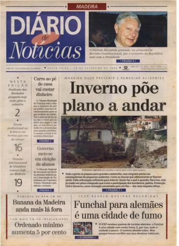Edição do dia 23 Fevereiro 1996 da pubicação Diário de Notícias