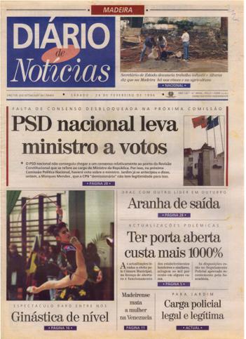 Edição do dia 24 Fevereiro 1996 da pubicação Diário de Notícias