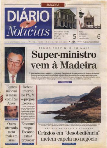 Edição do dia 5 Março 1996 da pubicação Diário de Notícias