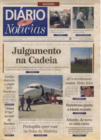 Edição do dia 8 Março 1996 da pubicação Diário de Notícias