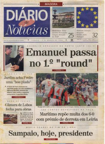Edição do dia 9 Março 1996 da pubicação Diário de Notícias