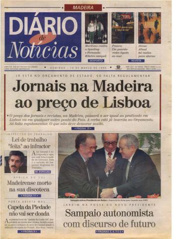 Edição do dia 10 Março 1996 da pubicação Diário de Notícias