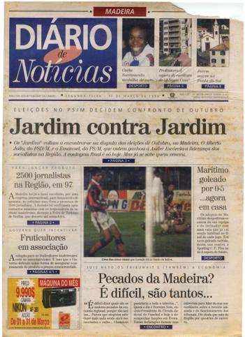 Edição do dia 11 Março 1996 da pubicação Diário de Notícias