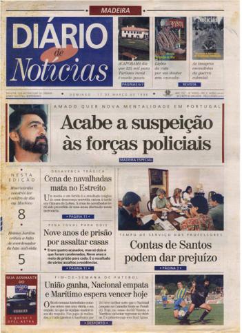 Edição do dia 17 Março 1996 da pubicação Diário de Notícias