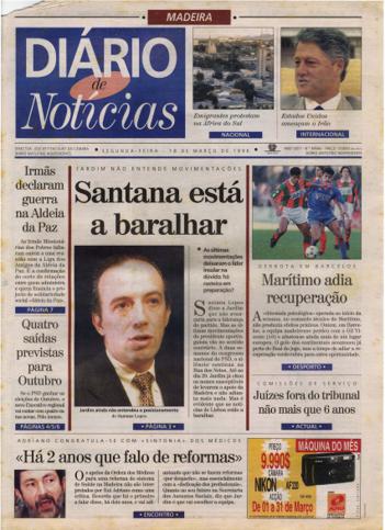 Edição do dia 18 Março 1996 da pubicação Diário de Notícias