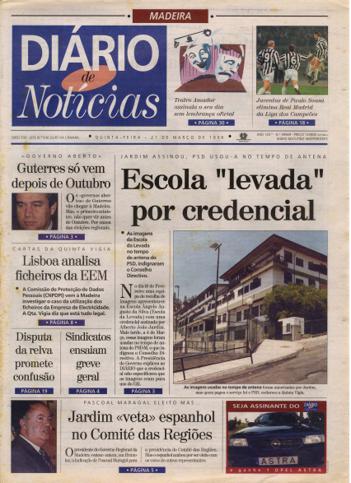 Edição do dia 21 Março 1996 da pubicação Diário de Notícias