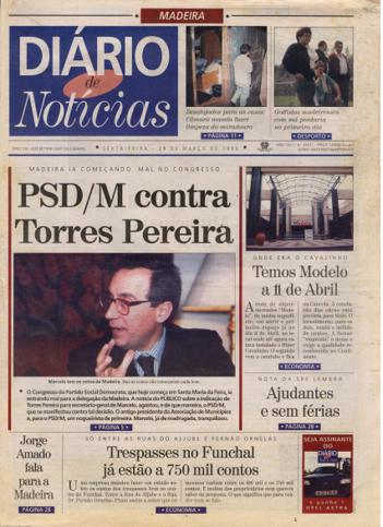 Edição do dia 29 Março 1996 da pubicação Diário de Notícias