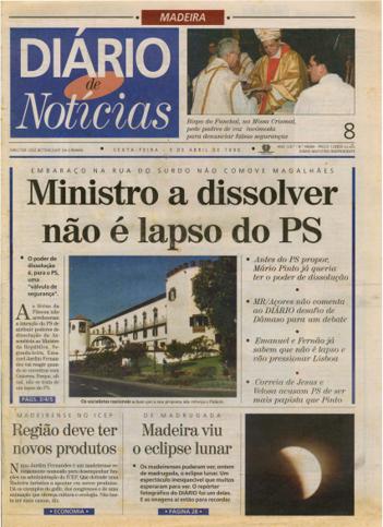 Edição do dia 5 Abril 1996 da pubicação Diário de Notícias