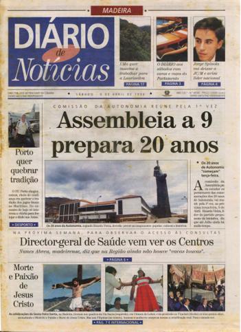 Edição do dia 6 Abril 1996 da pubicação Diário de Notícias