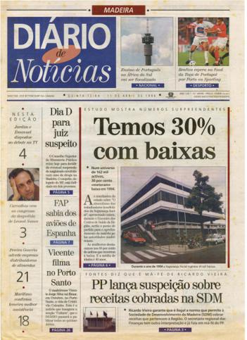 Edição do dia 11 Abril 1996 da pubicação Diário de Notícias