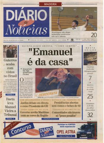 Edição do dia 16 Abril 1996 da pubicação Diário de Notícias