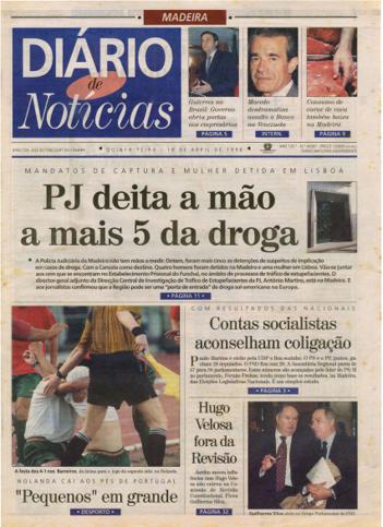 Edição do dia 18 Abril 1996 da pubicação Diário de Notícias