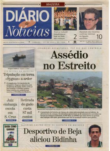 Edição do dia 27 Abril 1996 da pubicação Diário de Notícias
