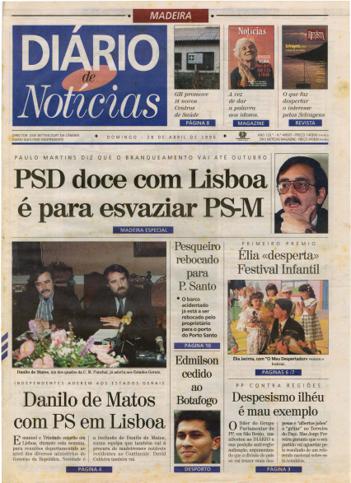 Edição do dia 28 Abril 1996 da pubicação Diário de Notícias