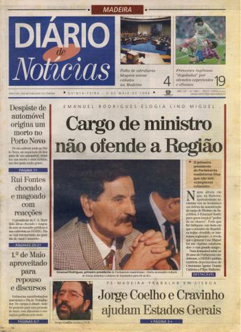 Edição do dia 2 Maio 1996 da pubicação Diário de Notícias