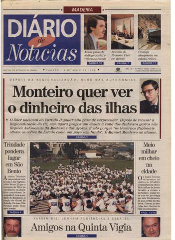 Edição do dia 4 Maio 1996 da pubicação Diário de Notícias