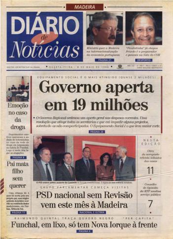 Edição do dia 8 Maio 1996 da pubicação Diário de Notícias