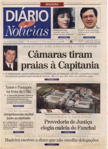 Edição do dia 11 Maio 1996 da pubicação Diário de Notícias