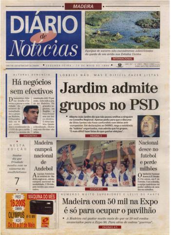 Edição do dia 13 Maio 1996 da pubicação Diário de Notícias