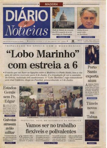 Edição do dia 17 Maio 1996 da pubicação Diário de Notícias