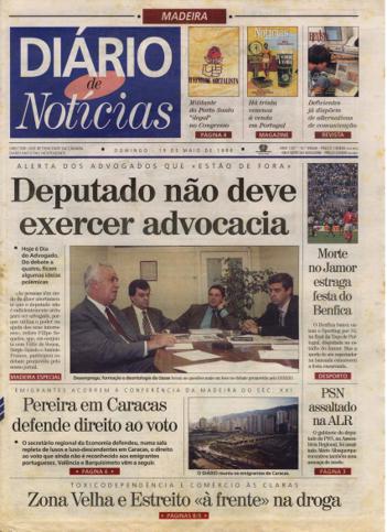 Edição do dia 19 Maio 1996 da pubicação Diário de Notícias