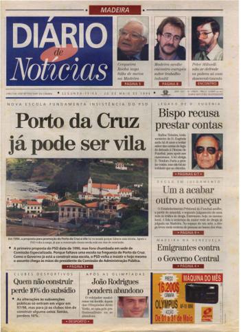 Edição do dia 20 Maio 1996 da pubicação Diário de Notícias