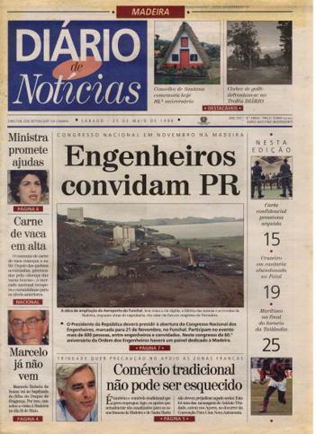 Edição do dia 25 Maio 1996 da pubicação Diário de Notícias