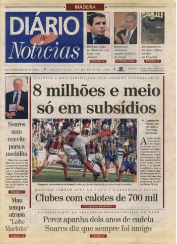Edição do dia 31 Maio 1996 da pubicação Diário de Notícias