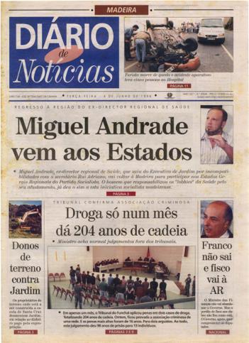 Edição do dia 4 Junho 1996 da pubicação Diário de Notícias
