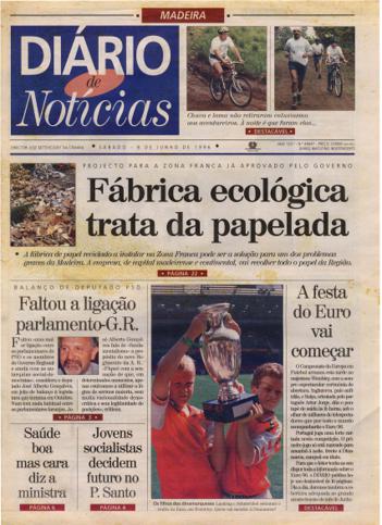 Edição do dia 8 Junho 1996 da pubicação Diário de Notícias