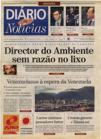 Edição do dia 17 Junho 1996 da pubicação Diário de Notícias