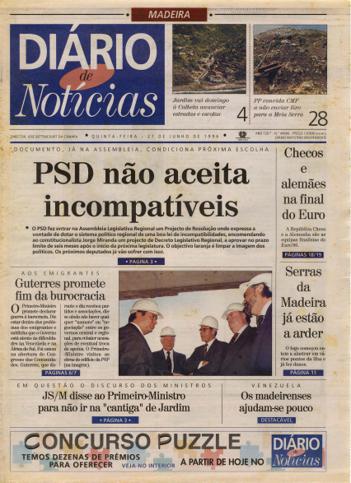 Edição do dia 27 Junho 1996 da pubicação Diário de Notícias