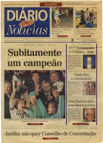 Edição do dia 1 Julho 1996 da pubicação Diário de Notícias