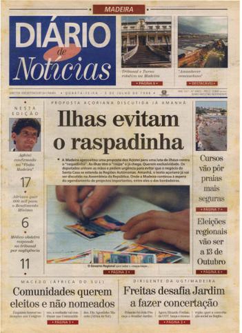 Edição do dia 3 Julho 1996 da pubicação Diário de Notícias
