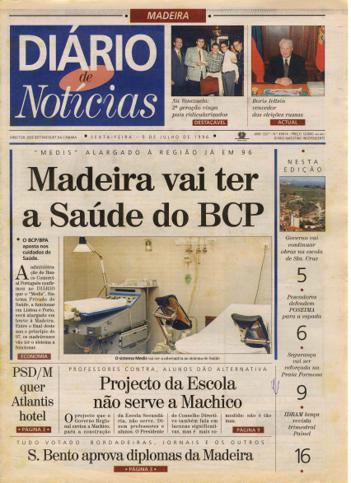 Edição do dia 5 Julho 1996 da pubicação Diário de Notícias