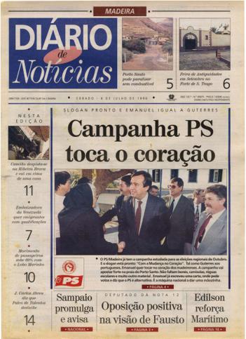 Edição do dia 6 Julho 1996 da pubicação Diário de Notícias