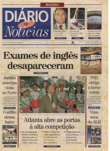 Edição do dia 19 Julho 1996 da pubicação Diário de Notícias