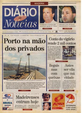 Edição do dia 22 Julho 1996 da pubicação Diário de Notícias
