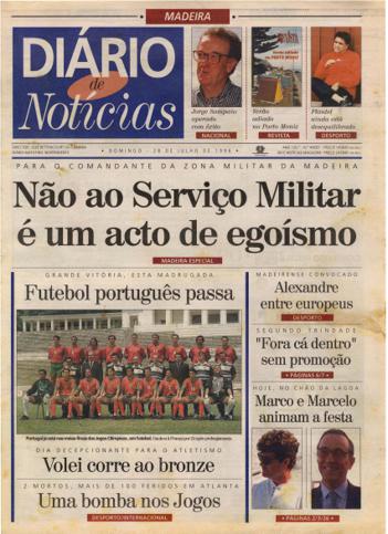 Edição do dia 28 Julho 1996 da pubicação Diário de Notícias