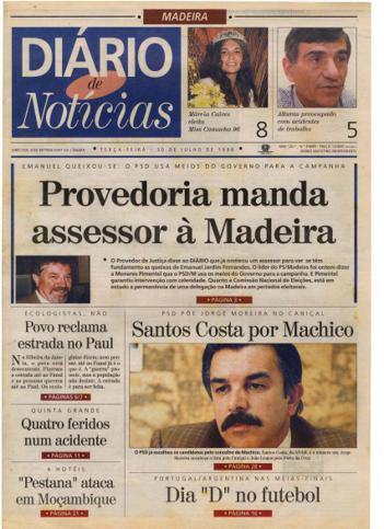 Edição do dia 30 Julho 1996 da pubicação Diário de Notícias